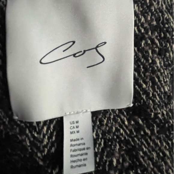 COS Leather Trimmed Tweed Oversized Coat - Picture 4 of 4